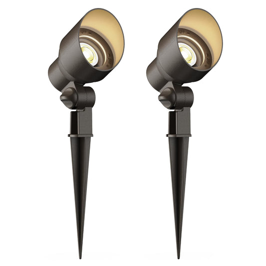 Goodsmann Landscape Lighting 2Pk Landscape Floodlights Spotlights 3W Led 200 Lumen With Replaceable Led Bulbs 12V Ac With Metal Stakes Cable Connectors