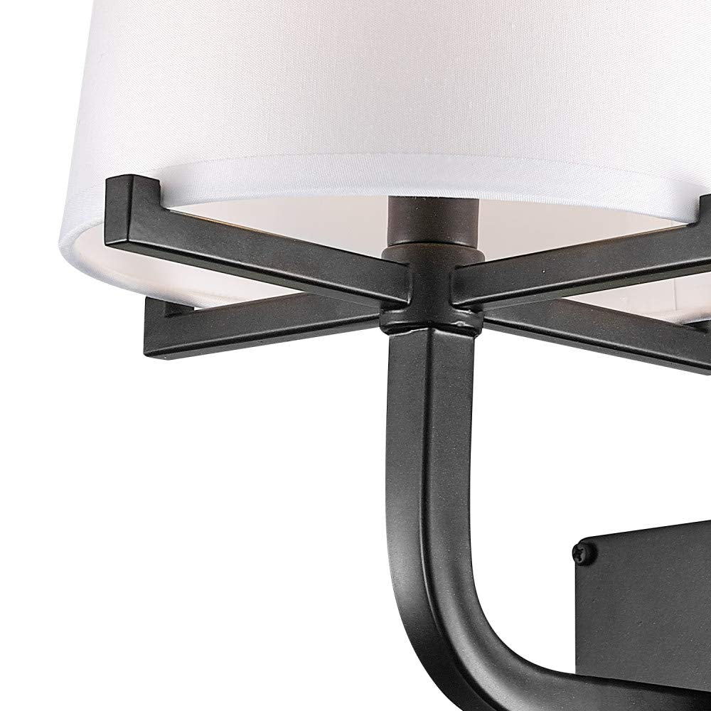 Globe Electric 51515 1-Light Wall Sconce, Dark Bronze with White Shade, Plug-in or Hardwire, 6ft Cord, Inline Switch