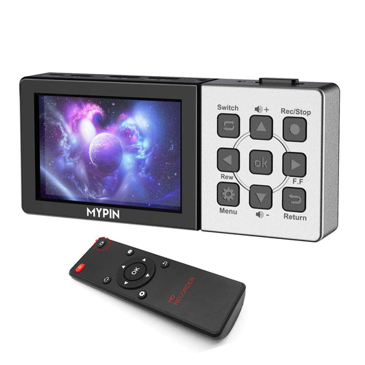 1080P@60Fps Capture Card With 3.5 Inch Lcd And Remote Control, Hdmi Video Recorder For Ps4, Xbox One,Livetv,Dvr, Support Playbac