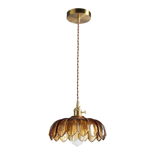 Xzhgcee Pendant Lights Kitchen Island: Amber Glass Hanging Light Fixture With Rotating Switch  E26 Base - Modern Lighting For Dining Room  Bedroom & Living Room