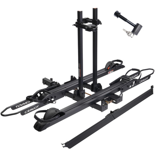CRAVOT CyberRack S2 Ebike Rack, 300 lbs Capacity Foldable Bike Racks for Tow Hitch Heavy Electric Bike Carrier for 2 E-Bike, Up to 5-inch Fat Tire 2'' Receiver