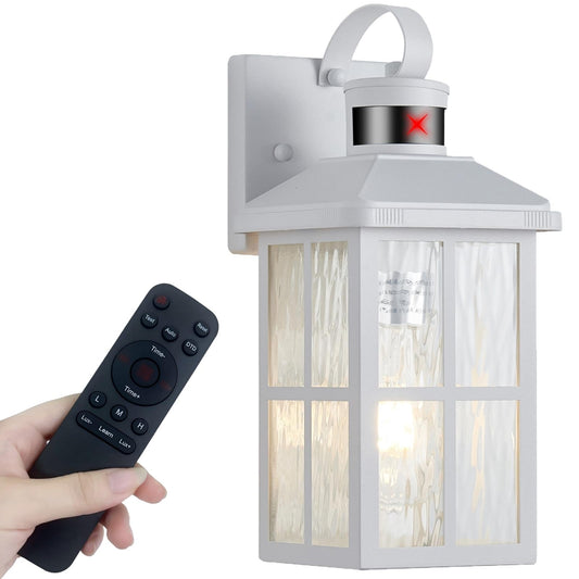 Yjxgdil Porch Lights Outdoor With Remote Control: Motion Sensor Exterior Lighting Fixtures Intelligent 3 Lighting Modes Outdoor Wall Lights Sconce Lights For House Patio Front Door Garage