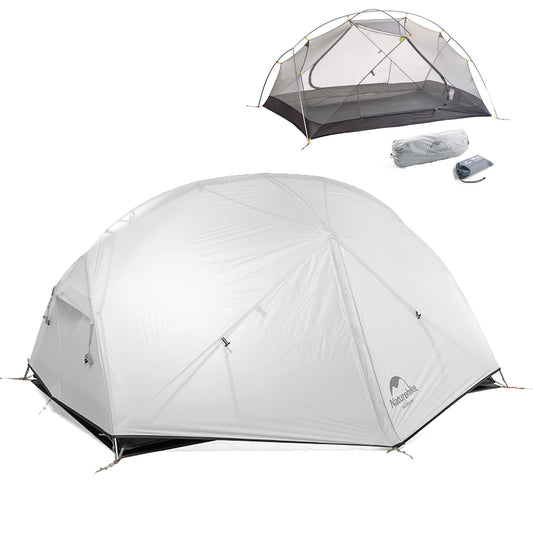 Naturehike Mongar 2 Person Lightweight Backpacking Tent - Waterproof Ultralight 3 Season Camping Tent, Easy Setup, Double Layer, for Hiking (Gray-20D Nylon, Mongar - 2 Person)