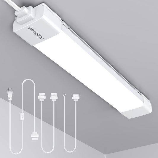 WNSNOU LED Shop Light, Waterproof Linkable Tube Light, 16W 1700LM, 1.4FT, White, 2PCS,well-designed Aluminum & Superior PC
