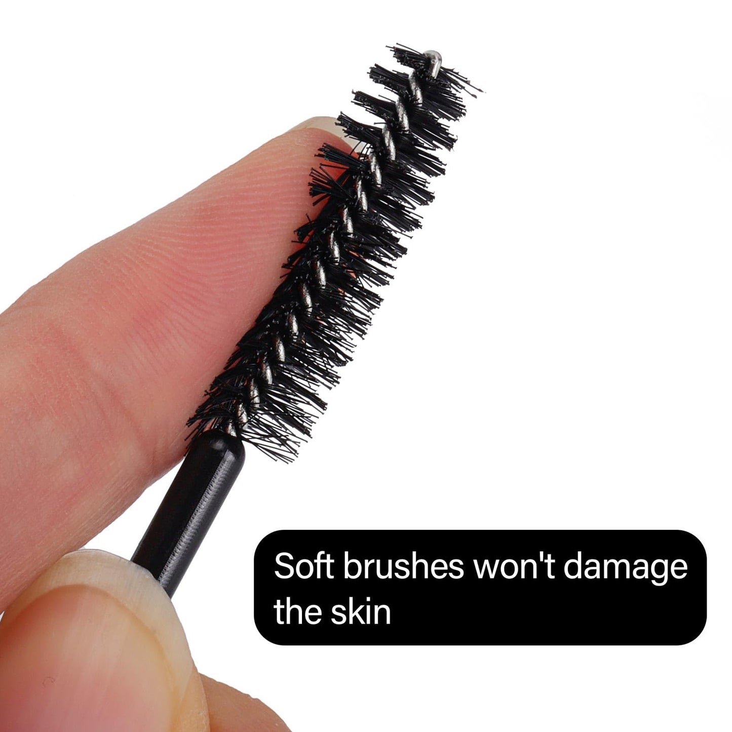 1000 Disposable Mascara Wands Eyelash Brushes Spoolies for Eyebrow Eye Lash Extension Black and Pink