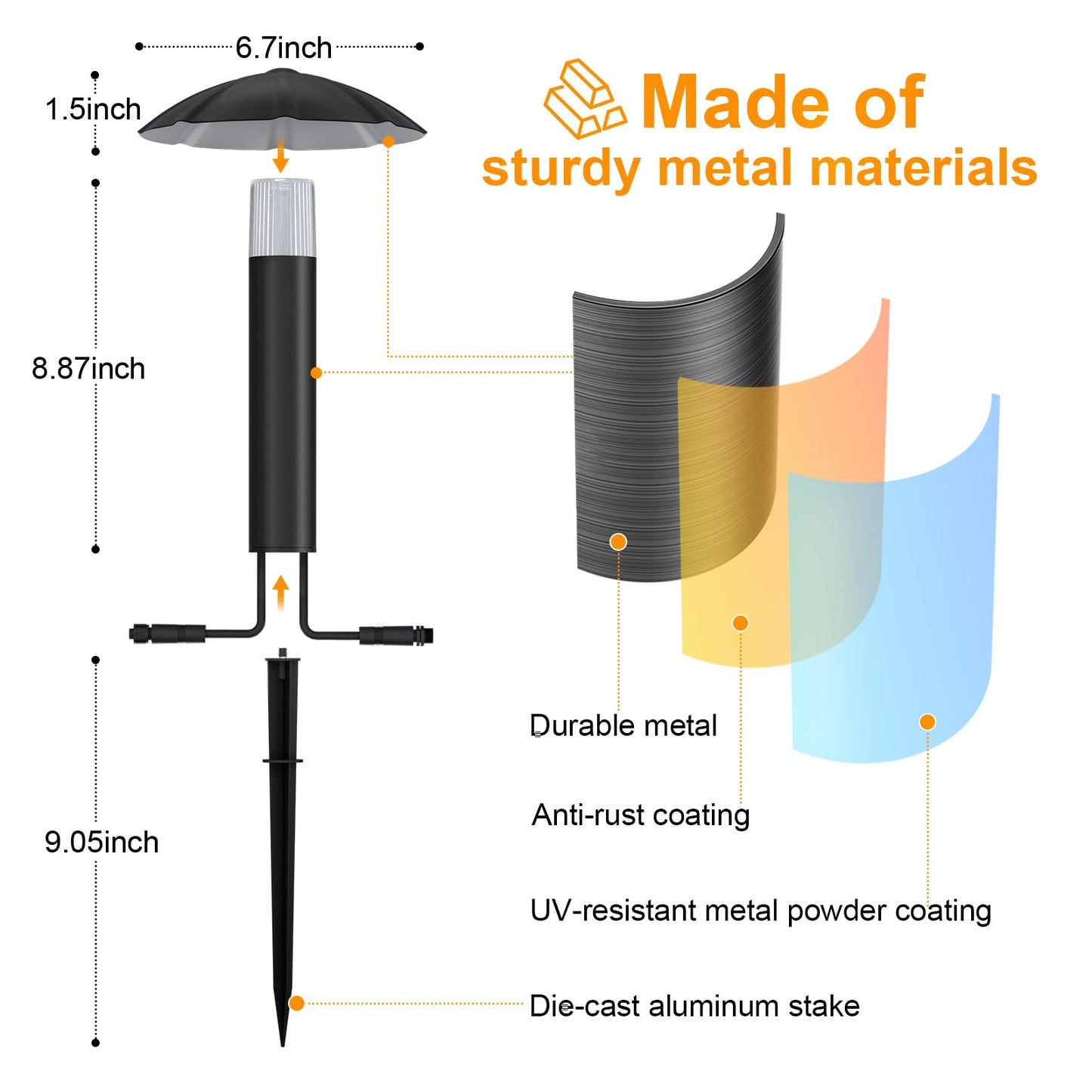 Low Voltage Landscape Lighting Kit: 8-Pack All-In-One-Set Easy Setup - Dusk To Dawn Auto On/Off &Timer - 3W Outdoor Waterproof Metal Pathway Lights For Garden Yard Walkway Driveway