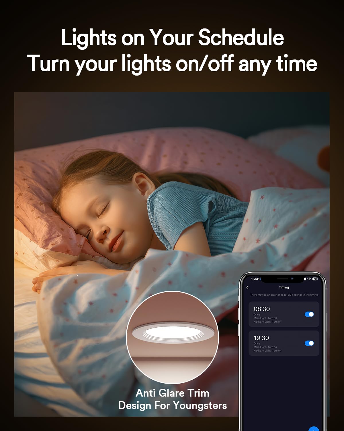 Lumary Smart Recessed Lighting 6 Inch With Remote  Work With Alexa/Google  Canless Wifi Led Wafer Recessed Lights  Rgbww Ceiling Downlight With J-Box And Metal Anti-Glare Baffle Trim  4 Pack