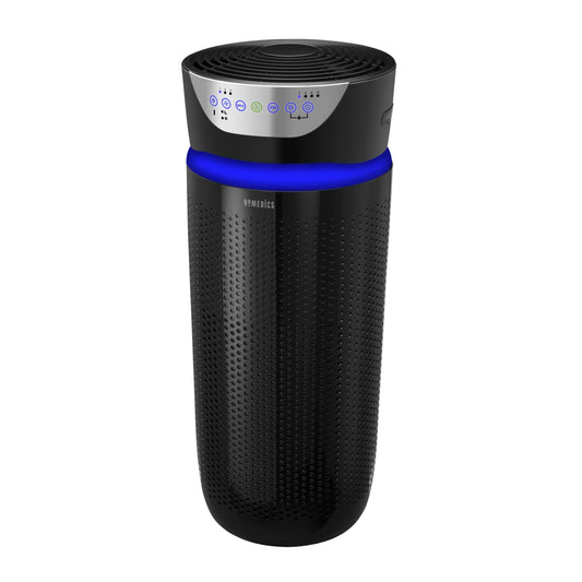 Homedics 5-in-1 UV-C Air Purifier - 360-Degree HEPA Filter for 1,593 Sq Ft, Extra Large Air Purifiers for Bedroom and Home, Essential Oil Pads, Built-In Timer, 5 Speed Settings for Large Rooms, Black