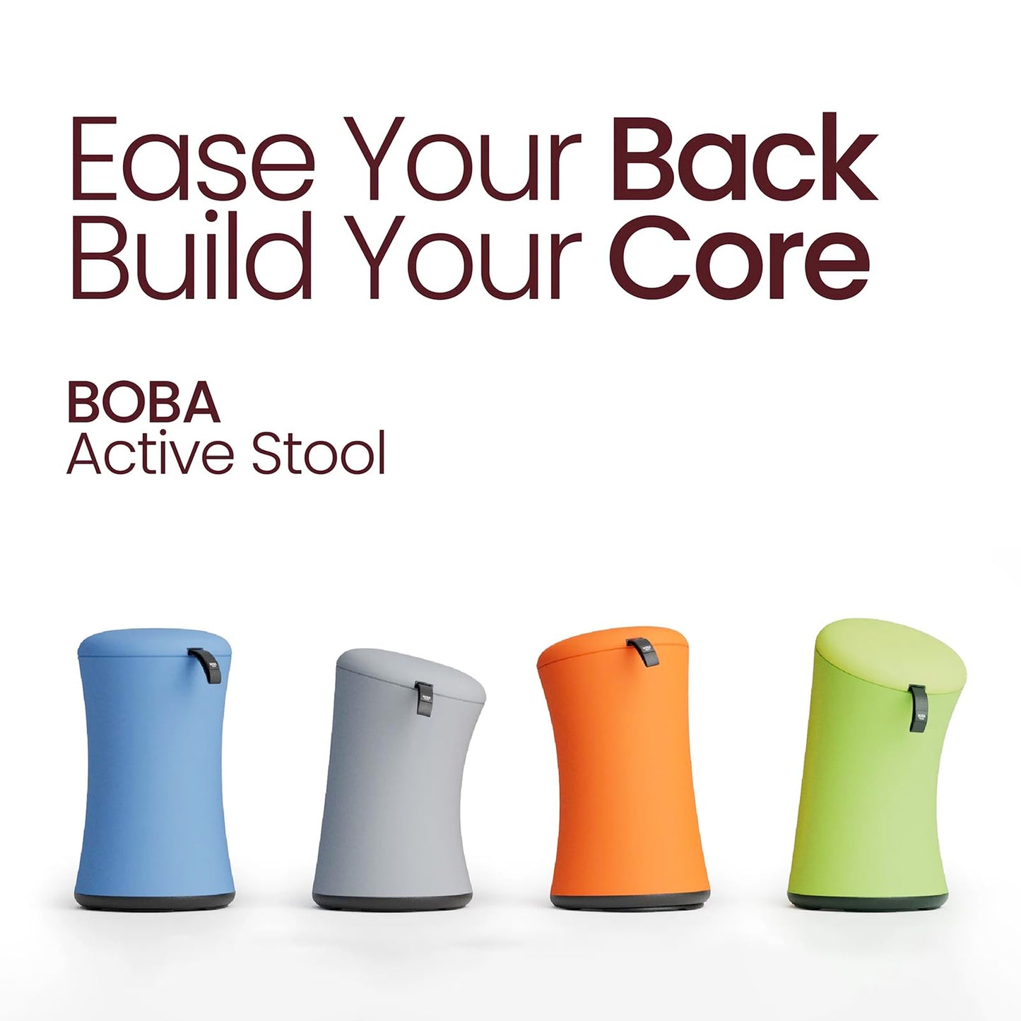 TopJob Boba Chair Stylish Active Wobble Stool, ADHD Chair, Improves Posture and Focus, Ergonomic with Height Adjustable Stool for Adults Children for Home Office, Study Room (Midnight Black)