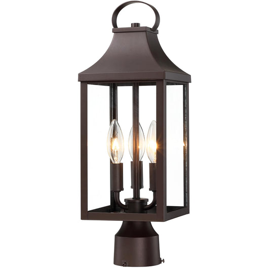 Myhxq 18.62 Post Light Outdoor  Large 3-Light Lamp Post Light Fixture  Modern Pillar Outside Lighting Waterproof Post Lantern Lamp Outdoor Post Light Fixtures Pole Lights For Porch  Brown  1 Pack