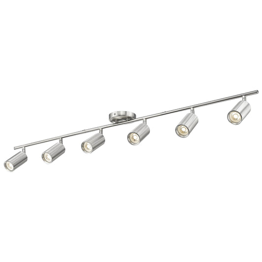 Femila 3000K Led Track Lighting  53 Modern Track Lighting Kit  Come With Bulbs  Brushed Nickel Finish  Gu10 Base  4Fs84Tl-6 Bn