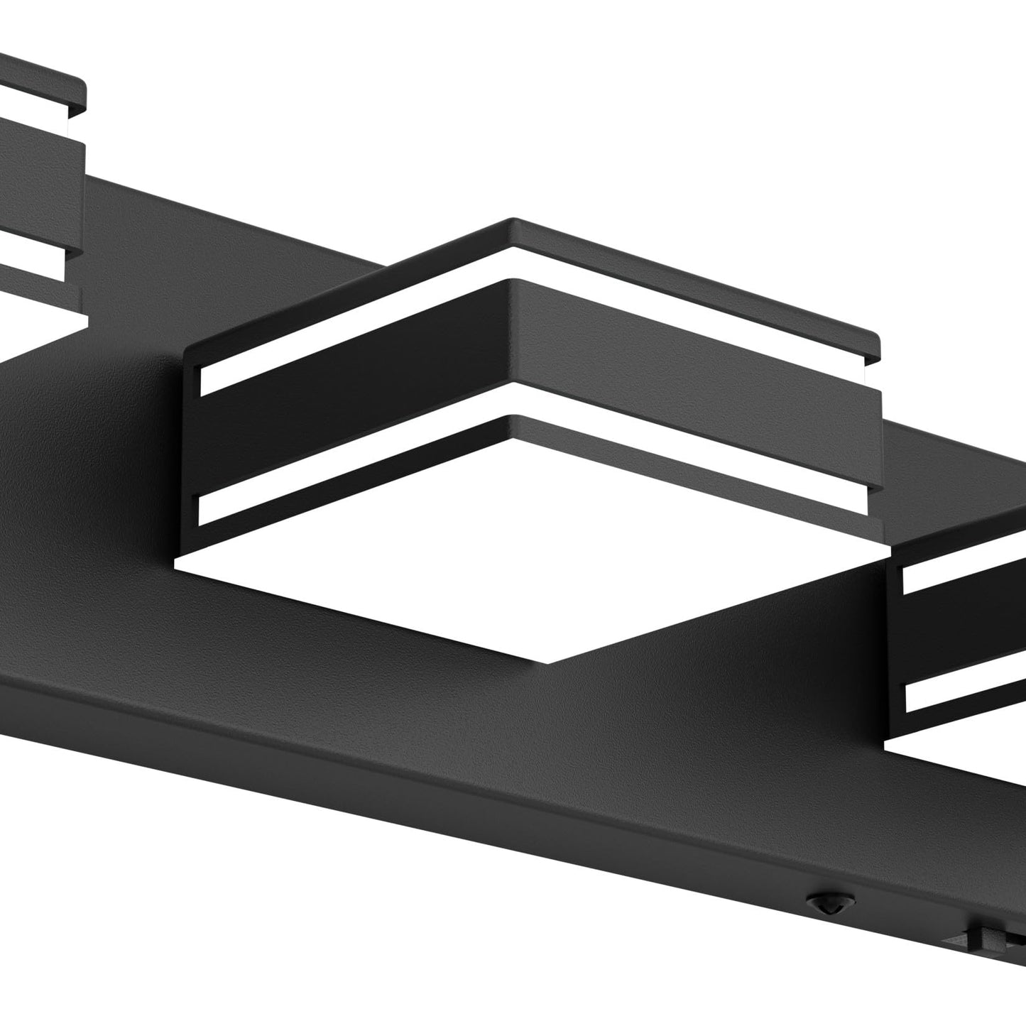 Ralbay 55Inch Black Vanity Light 5 Color Temperatures (3000K-6000K) Dimmable Metal Acrylic Led Modern Matte Black Bathroom Wall Lighting For Mirror (7-Light)