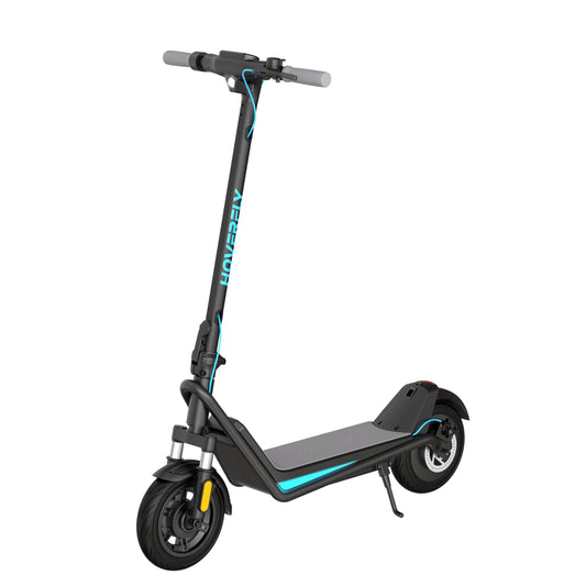 HOVERFLY X3 Electric Scooter for Adults, 10" Solid Tire, Max 18 Mile Range and 20Mph Speed, 500W Motor, with Front Dual Suspension Electric Code Lock, UL2272 Certified Foldable Commuting Escooter