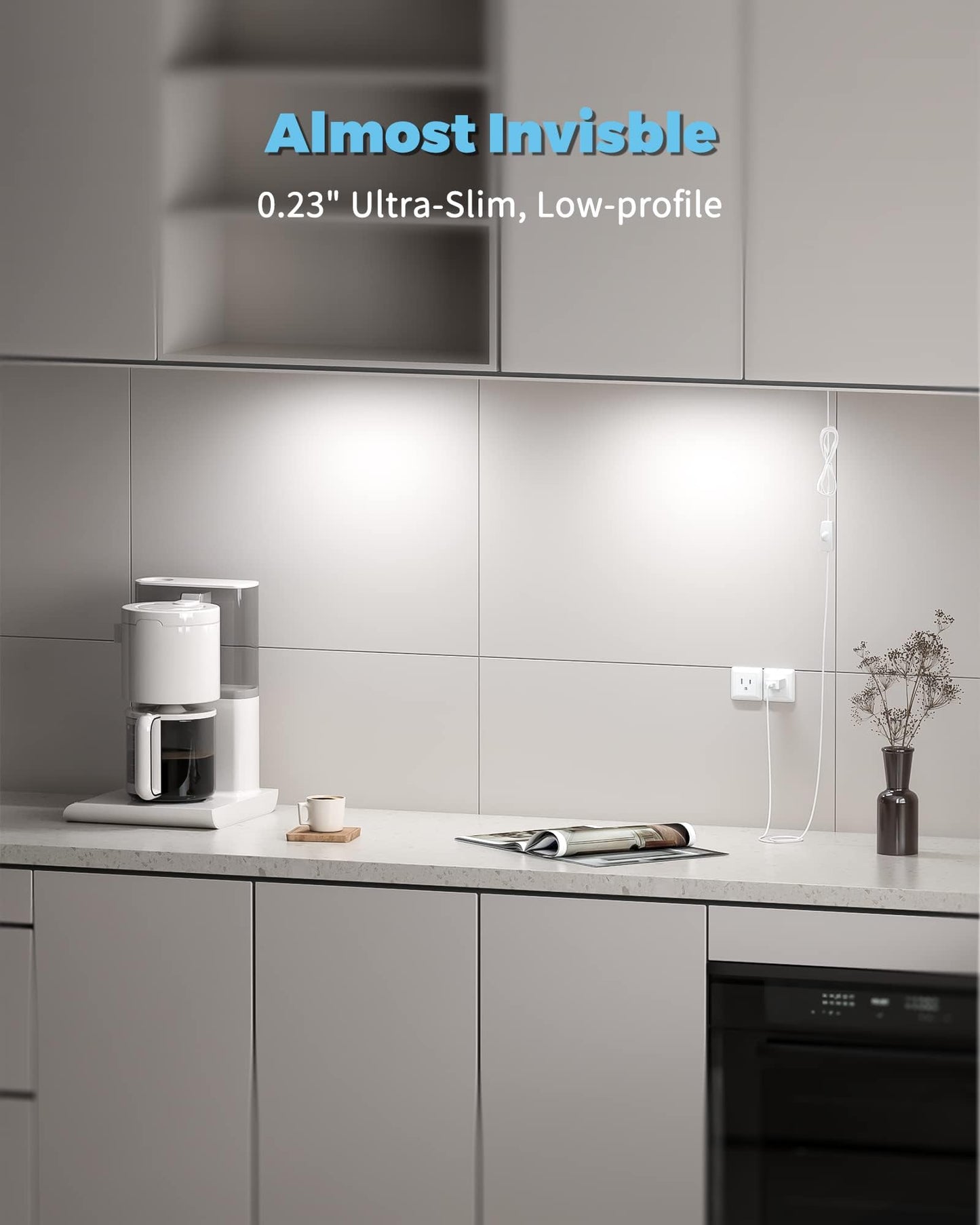 Asoko Home Dimmable Wired Under Cabinet Lighting - 3 Pack Of 12-Inch Warm White 3000K Linkable Usb Led Lights For Kitchen  Desk  Sink  And Workbench
