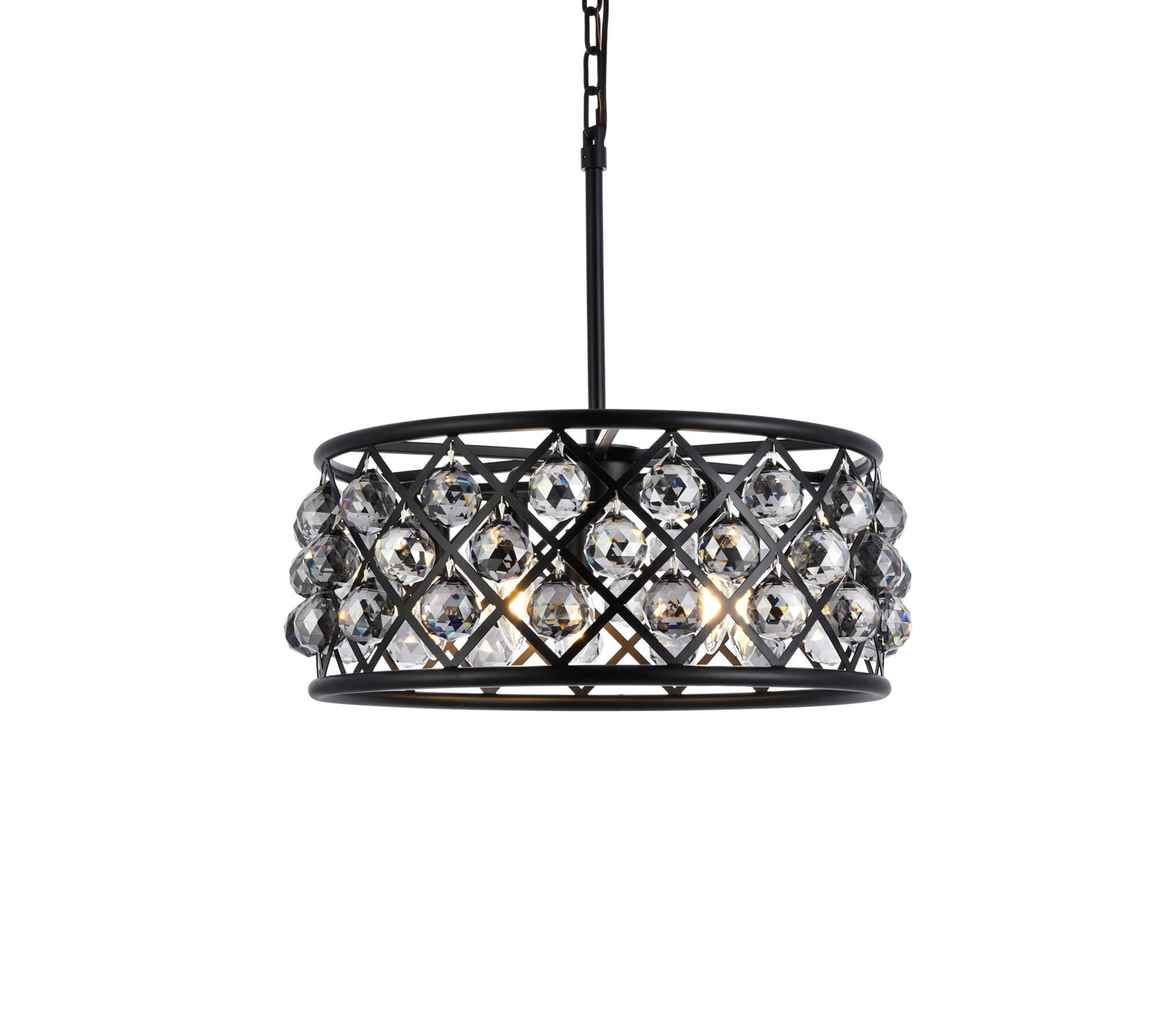 Elegant Lighting 5-Light Pendant Lamp, Mocha Brown Finish, Silver Shade, 20in Depth x 9in Height, Model 1214D20MB-SS/RC