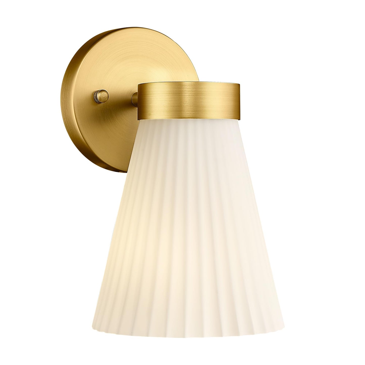 Gold Wall Sconces Set Of Two  Hwh Modern Bathroom Vanity Sconce Wall Lighting Indoor Wall Lamp With Frosted White Striped Glass  5Hzg97B-2Pk Bg
