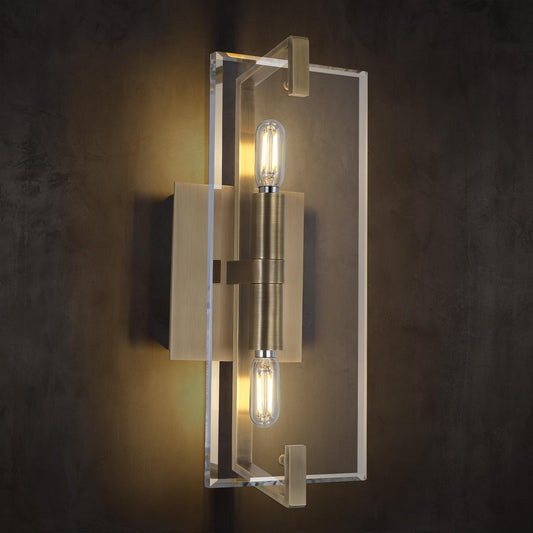 Crystal Vanity Wall Sconces Lights For Bathroom 13.5In Gold Sconces Wall Lighting Modern Brass Vanity Lights Fixture stylish Indoor Wall Sconce For Bedroom Hallway Staircase Living Room Dining Room
