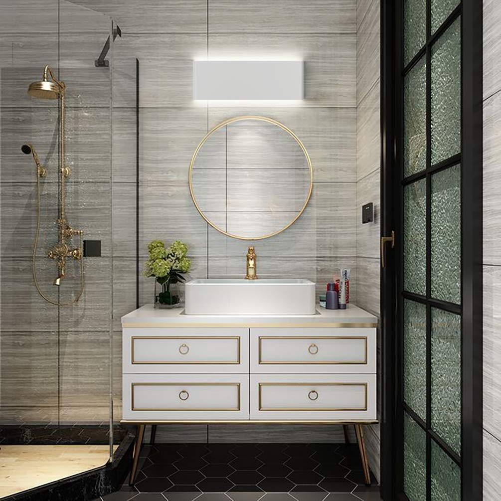 Aipsun 15.75in LED Vanity Light Fixture - Matte White, Up and Down, 5000K White Light