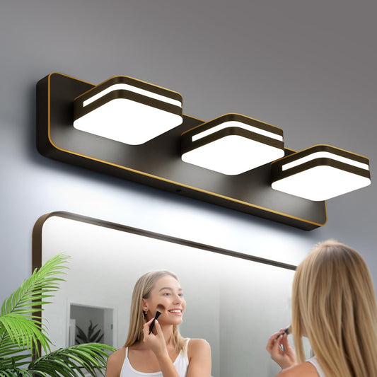 1300Lm Led Modern Bathroom Vanity Light Fixtures  360?Rotate Acrylic Brown And Gold Vanity Lights For Bathroom  Modern Wall Lighting Fixtures Over Mirror Kitchen Living (Natural White Light 5000K)
