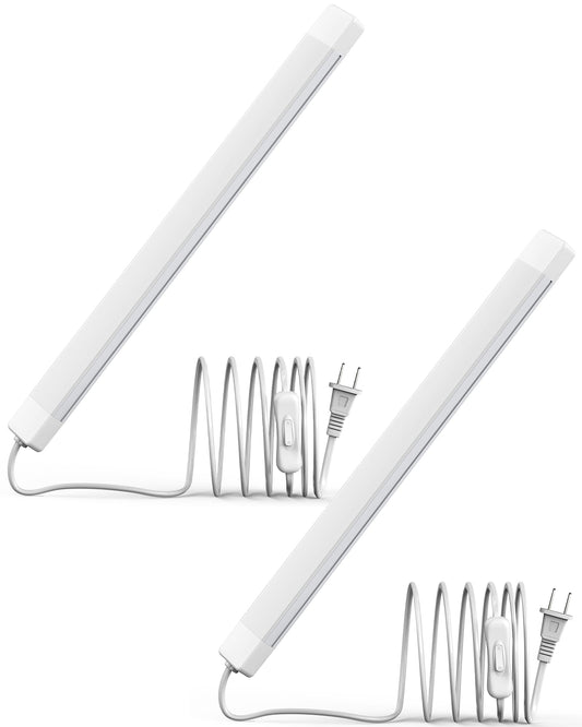 Asoko 16 Inch Under Cabinet Lights Plug And Play Under Counter Lighting 6000K Cool White With 700Lm Bright Etl Light Bar With On/Off Switch For Kitchen  Desk Workbench-2 Pack