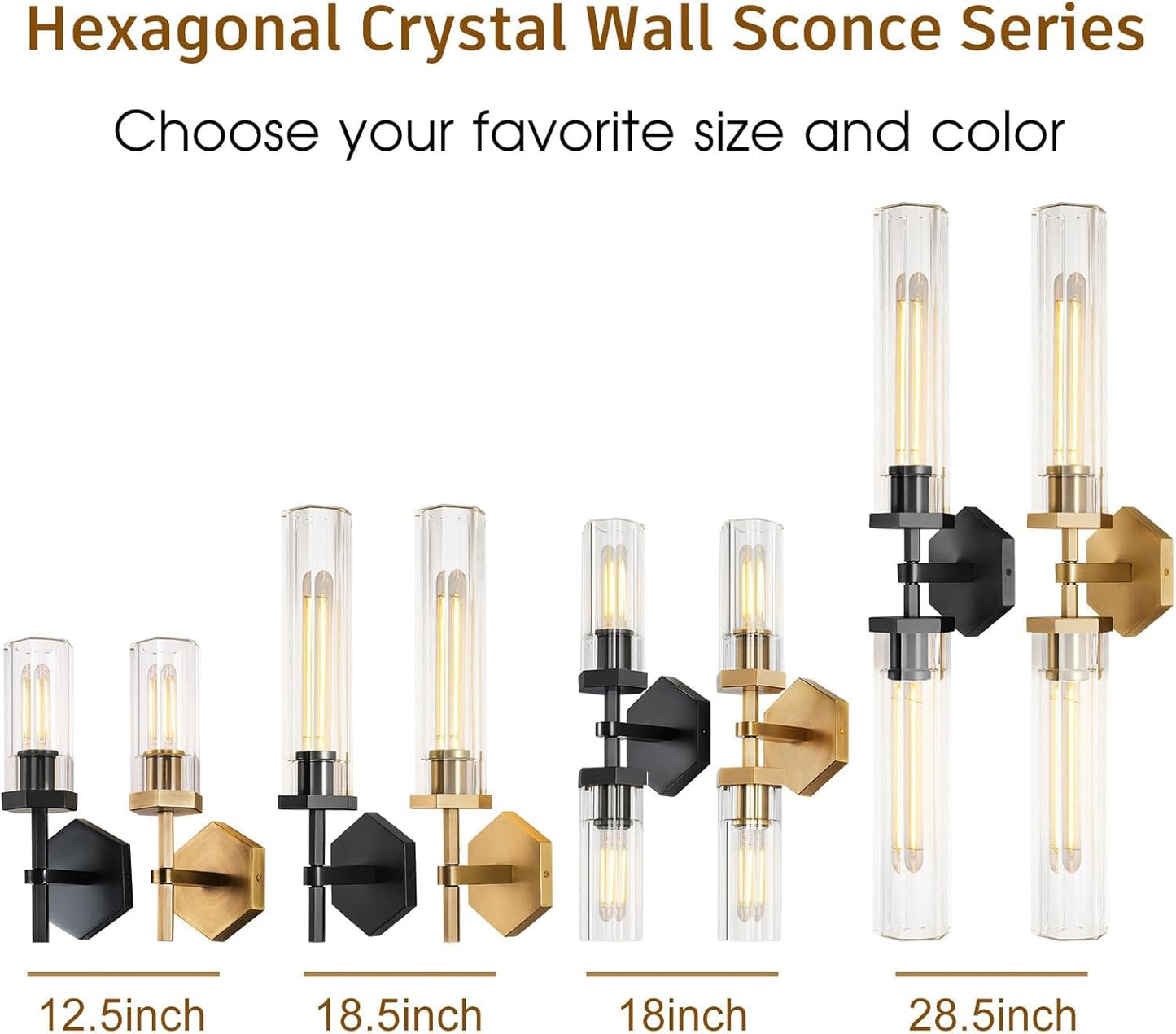 Black Crystal Wall Sconces Light For Bathroom Modern Bathroom Vanity Lights Fixture 28.5In Indoor Wall Sconce Linear Crystal Sconces Wall Lighting For Bedroom Hallway Staircase Living Room Dining Room