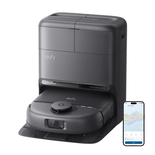 eufy Robot Vacuum C28 for Pet Hair, 15,000 Pa Suction, HydroJet™ Self-Cleaning Roller Mop, DuoSpiral Anti-Tangle Brush, All-in-One Auto-Empty Station, AI Obstacle Avoidance