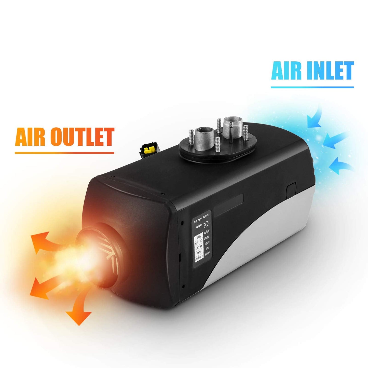 Fiberfly Diesel Heater 5KW, 15L Tank, Diesel Air Heater 12V, Muffler, Diesel Parking Heater with LCD Thermostat Monitor of Plateau Version & Remote Control for RV, Trailer, Boat, Truck and Motor-home