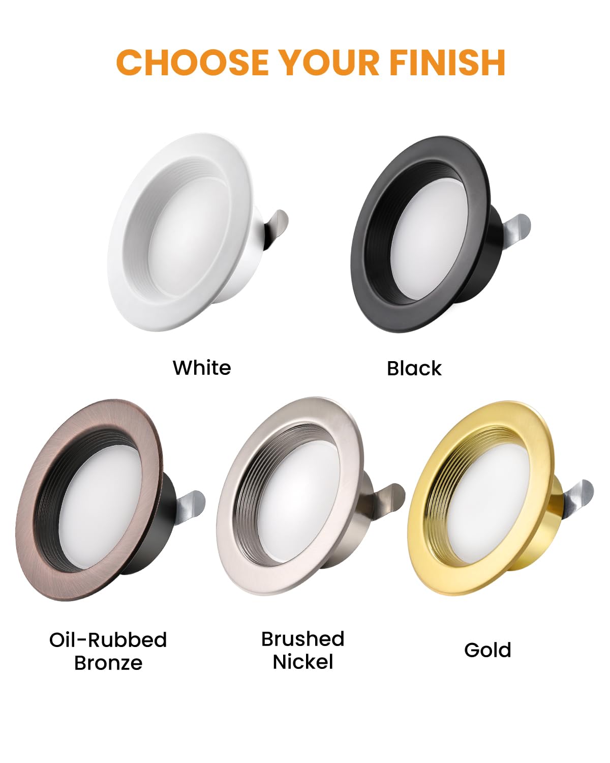 Wembanma 4 Inch Led Can Lights - Retrofit Recessed Lighting  5Cct Recessed Lighting Selectable 2700K-6000K Dimmable  9W 800Lm Can Light With Metal Smooth Baffle Trim  4Inch 12P Brushed Nickel