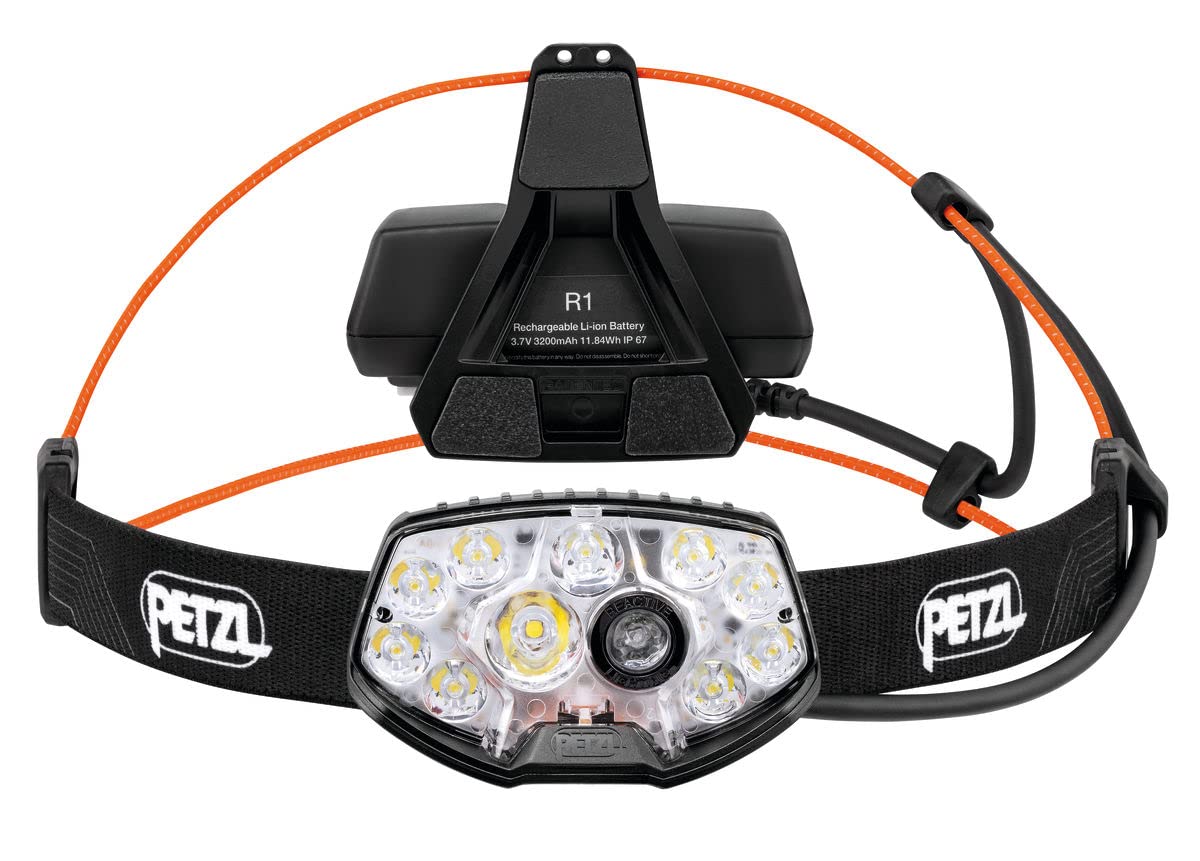 PETZL NAO RL Headlamp, Aluminium Plastic, Standard Size, Black, Model E105AA00