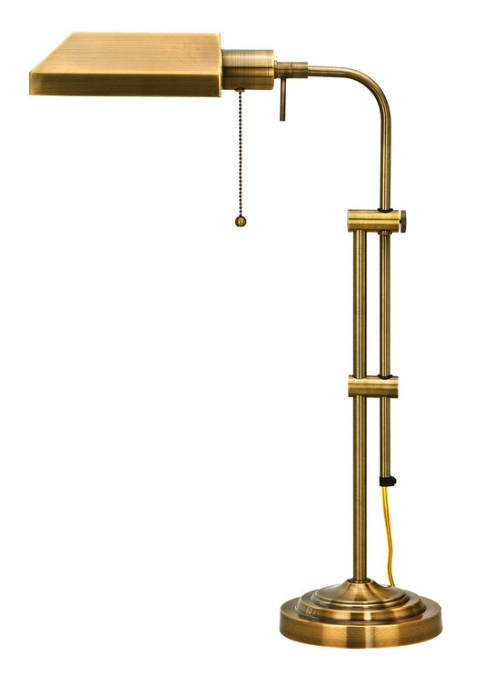 Cal Lighting BO-117TB-AB Table Lamp, Antique Brass, Metal, 4.3x22.5x17.3 inches