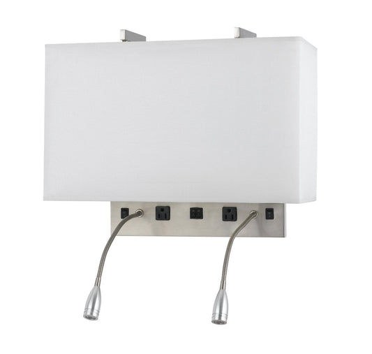 Cal 60W X 2 Wall Lamp Brushed Steel Metal Model LA-8029W2L-1-BS