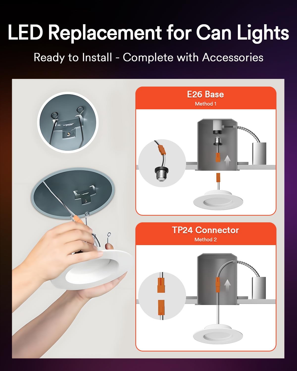 Lumary Smart Retrofit Led Recessed Lighting 5/6 Inch Pro W/Color Ring  Rgbai Retrofit Can Light W/Anti-Dazzle  Wi-Fi Bluetooth Connect  Work With Alexa Google  66 Scene Mode  Etl Cri 90 1000Lm  4 Pack
