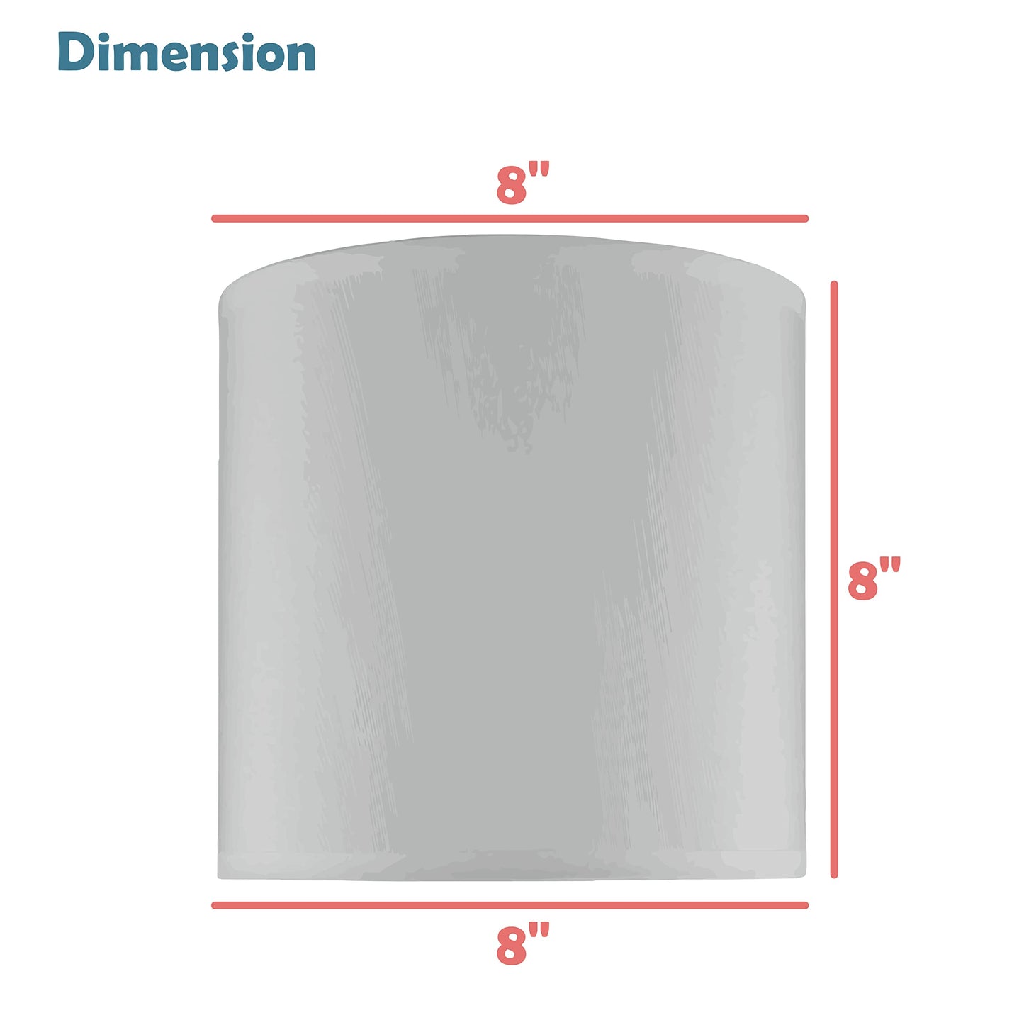 Aspen Creative Drum Lamp Shade 8in x 8in x 8in Linen White Model 31241A