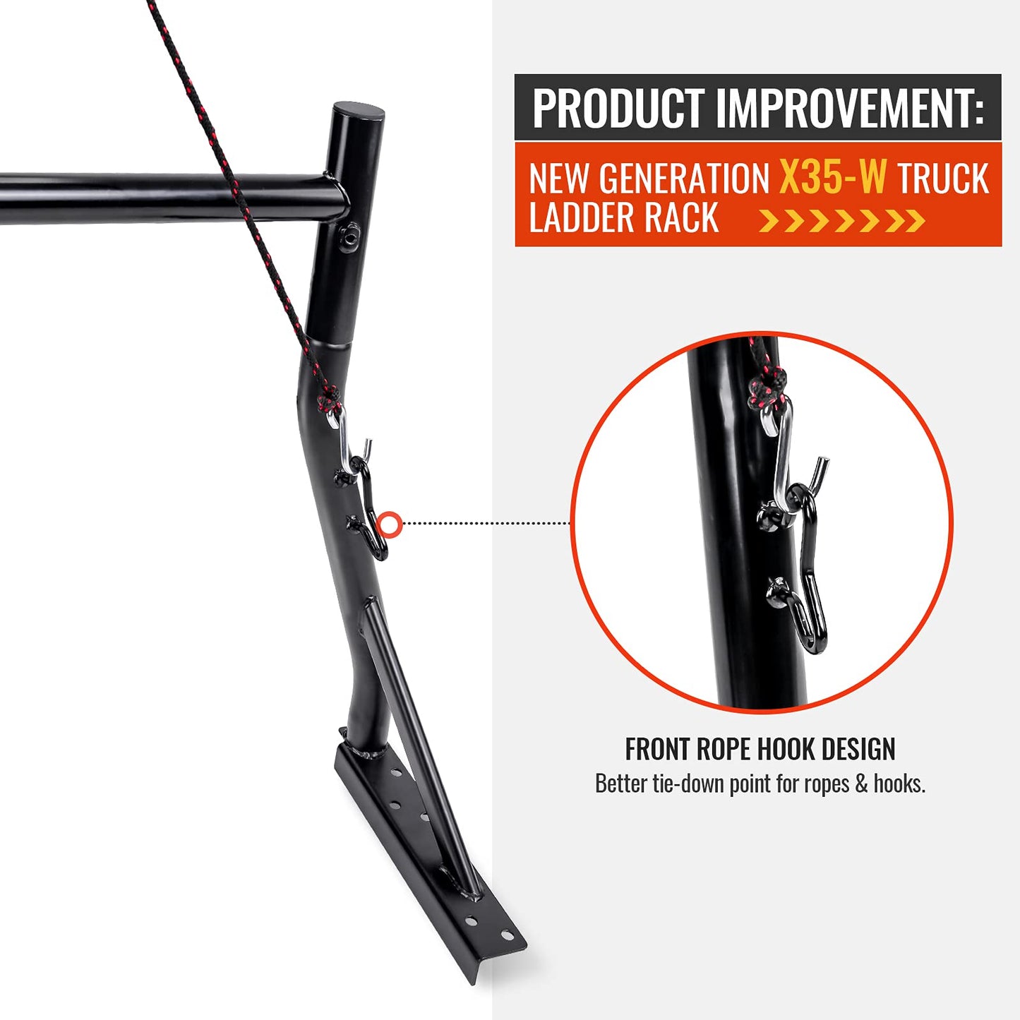 AA-Racks Model X35-W 800 LB Capactiy Extendable Pick-up Truck Rack with Protective Screen Set (Black)