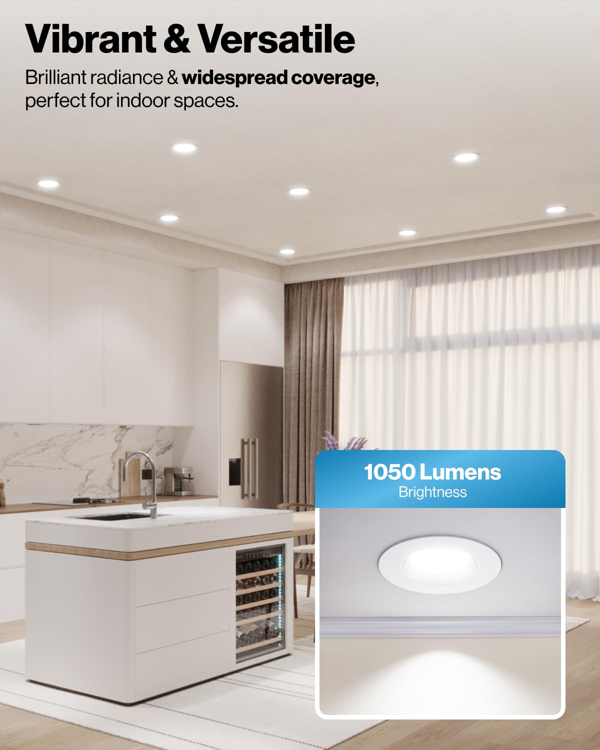 Sunco 5/6 Inch LED Can Lights Retrofit - 24 Pack, Dimmable, 2700K-5000K, Aluminum, Model DL_BFWR56-13W-