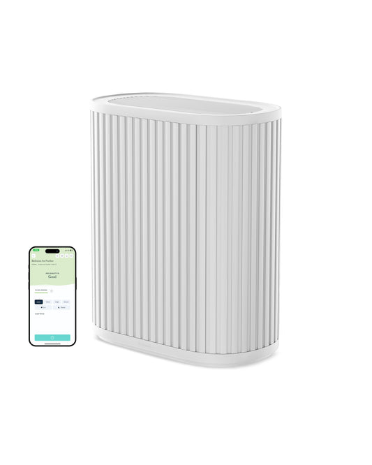 Windmill Air Purifier for Home - 3-In-1 Filtration for Smoke & More - True HEPA Filter, Activated Carbon, & Pre-Filter - Covers Up To 1950 sq ft - Ultra-Quiet - App Compatible - White