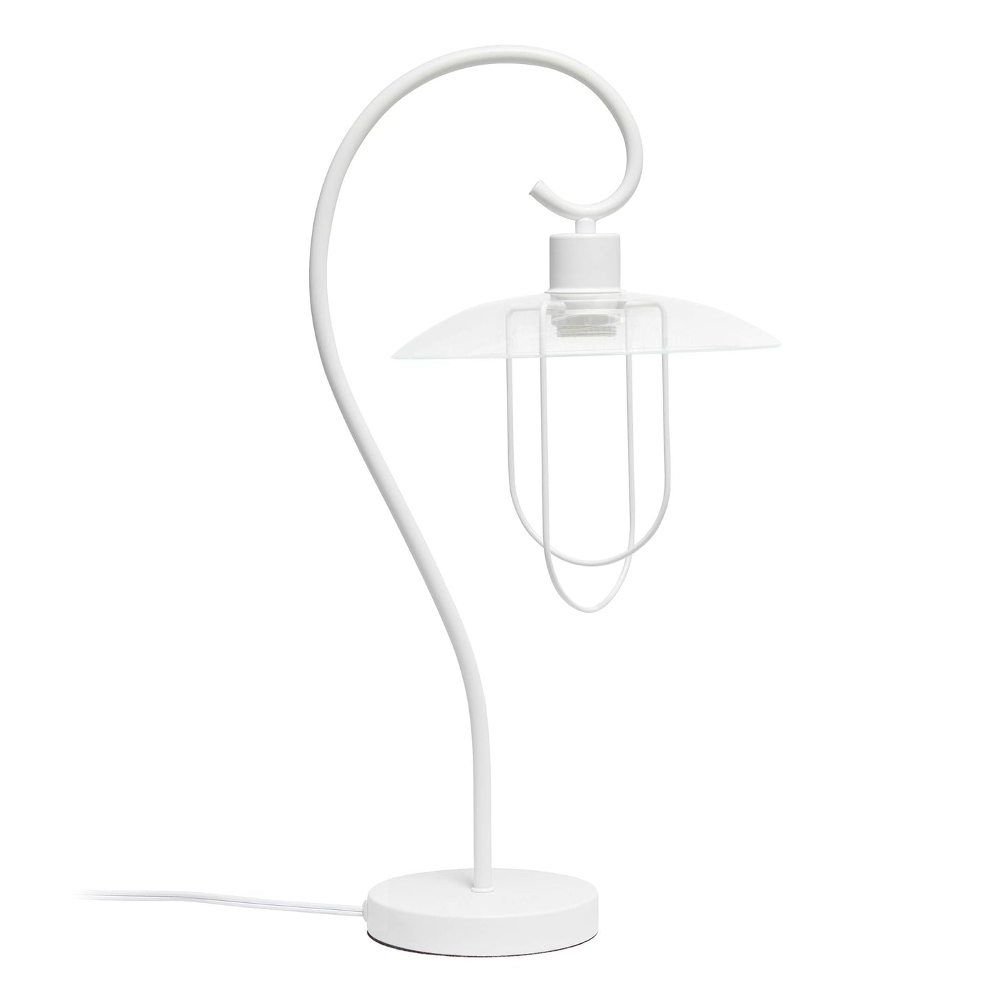 LALIA HOME Modern Metal Scroll Table Lamp, Iron, 11.5 x 9.75 x 22.2 inches, White, Model LHT-4000 Family