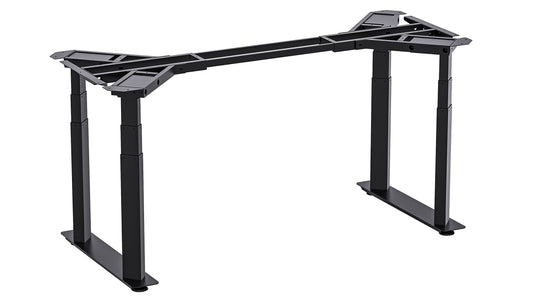 VWINDESK VJ401 Four Legs(Columns) Electric Height Adjustable Standing Desk Frame Only W/Four Motors, Ergonomic Sit Stand Up Height Adjustable Steel Base with Digital Memory Keypad (Black)