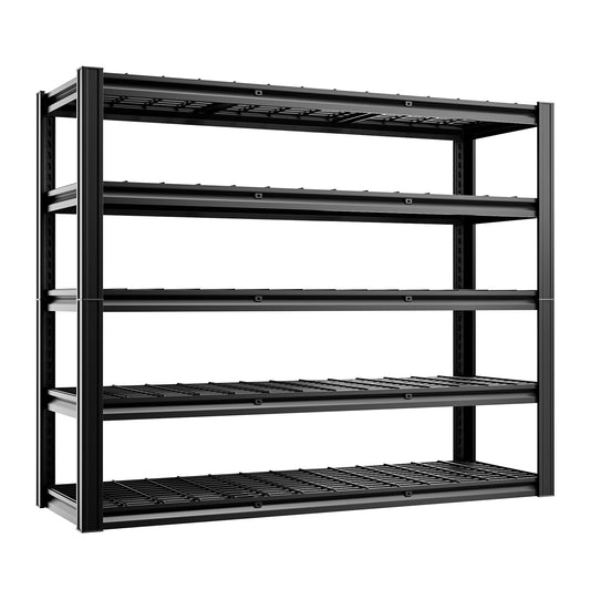cynnda 5-Tier 60" W x 20" D x 72" H Garage Shelving 30000LBS Heavy Duty Adjustable Storage Shelves Basement Industrial Shelving Units(Black)