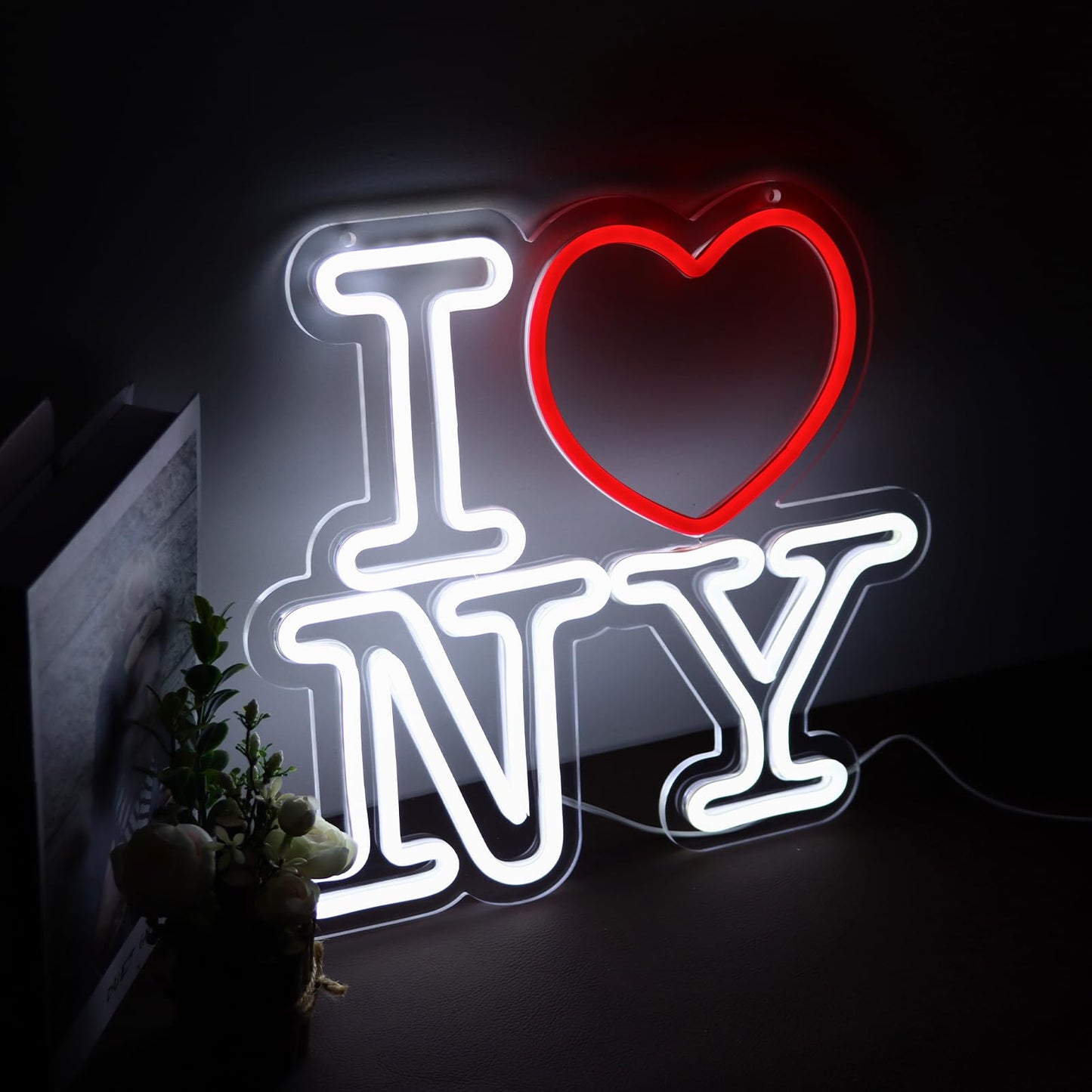 Qbanziou Love Ny Neon Signs For Wall Decor