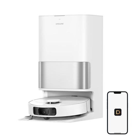 DREAME D30 Ultra Robot Vacuum and Mop, 25,000Pa Powerful Suction, All-in-One Base Station with 100 Days Auto-Empty, MopExtend Tech for Edge Cleaning, Smart Obstacle Avoidance, White