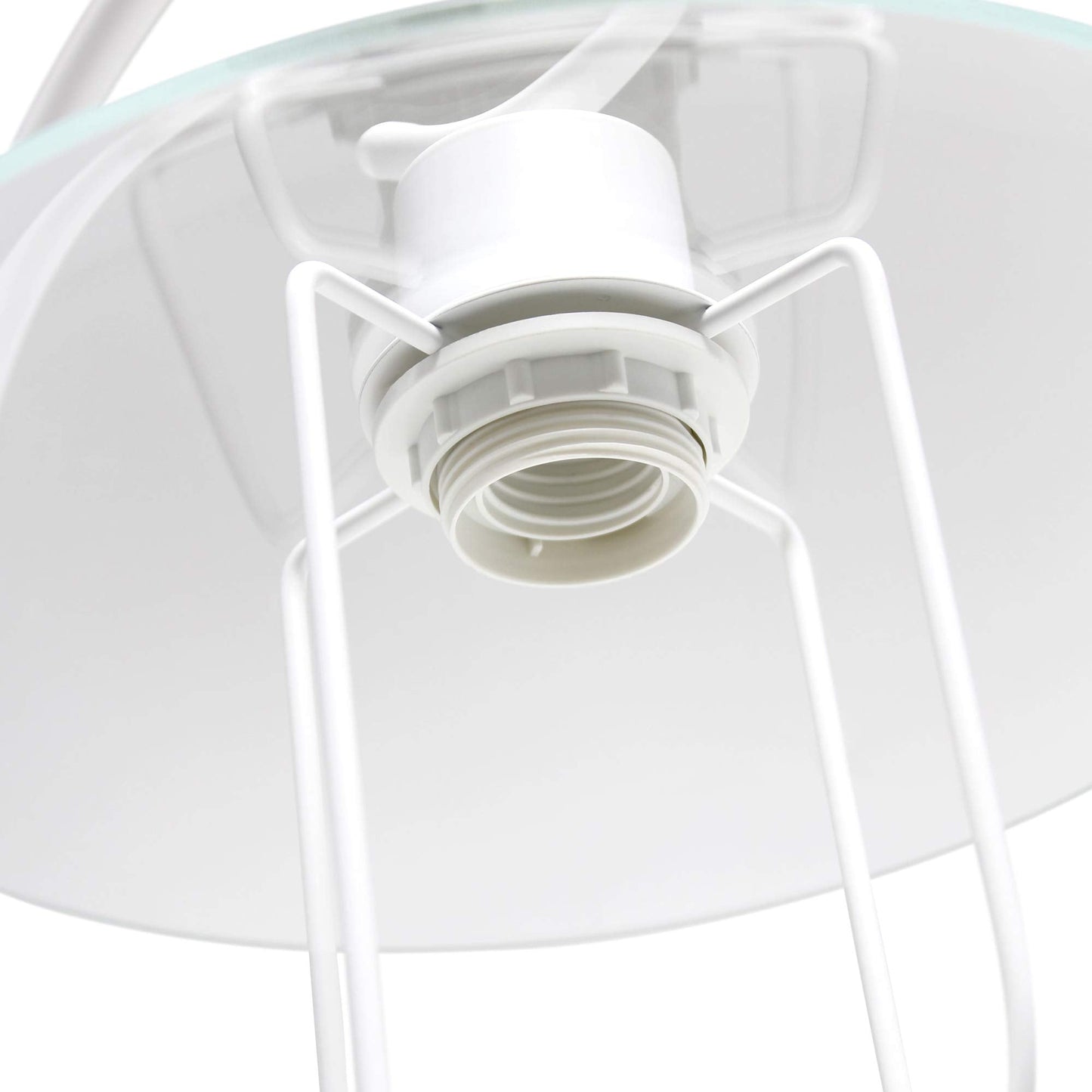 Simple Designs Modern Metal Table Lamp LT1086-WHT, Iron, White