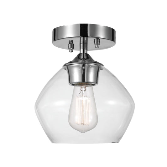 Globe Electric Harrow Semi-Flush Mount Light Fixture, Chrome Finish, Model 60875, Metal Material