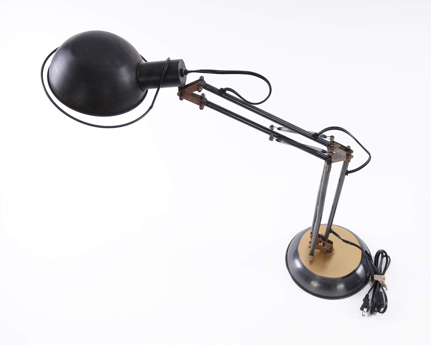 HomeRoots Brass Table Lamp - 8in x 14in x 33in, Metal, Round Base, Model HRF-364202
