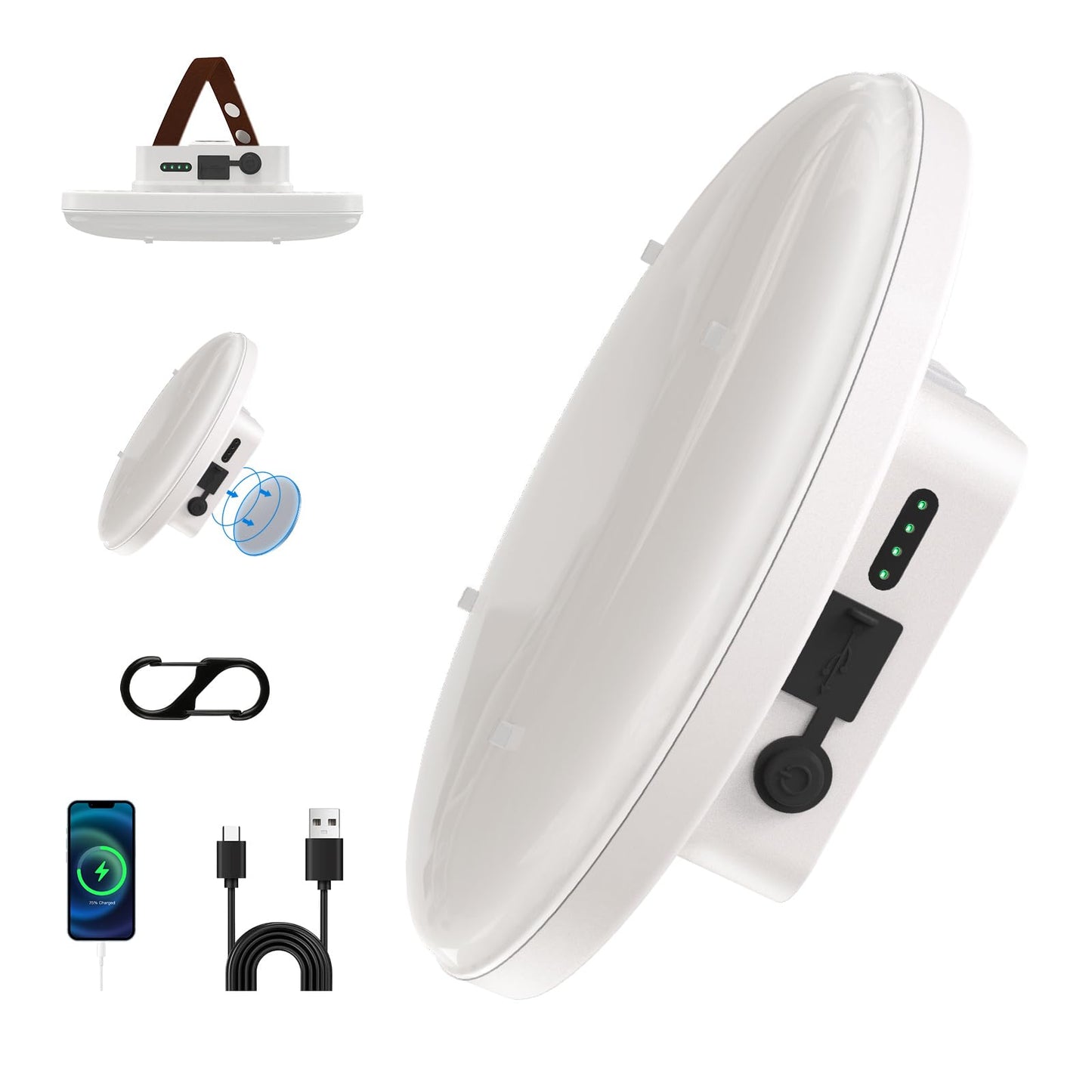 16500Mah Camping Tent Light  4000Lm 3 Color Lighting Modes Ipx5 Waterproof Led Hanging Tent Lantern Rechargeable Emergency Portable Magnet Outdoor Wireless Camping Lights