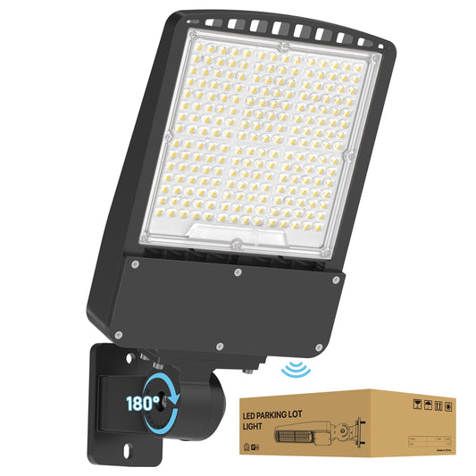 Led Parking Lot Light 150W - 5000K 22500Lm Ul Listed - Led Flood Lights Outdoor Pole Light With Photocell Sensor - 0-10V Dim Wall Mount Commercial Street Area Lighting For Yard Barn Garage - 100-277V
