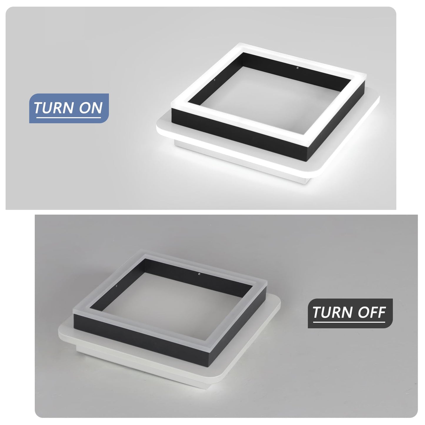 Caneoe 3 Packs Square Flush Mount Ceiling Light  6000K Black Modern Led Ceiling Light Fixture  Minimalist Hallway Lighting Fixture Ceiling Lamp For Hallway Entryway Bedroom Balcony (Black)
