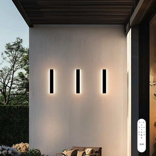 ?????? ???????????????? Haylen | Waterproof Outdoor Wall Light  Led Dimmable With Remote 3000K-6000K  Long Outdoor Porch Lights  Wired Lighting Fixture  Patio Exterior Wall Sconce  2-Pack (Black  12)