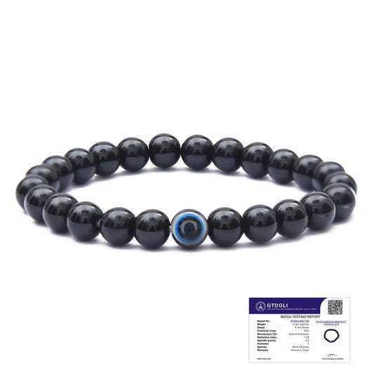 Astrotalk Evil Eye Bracelet with Black Obsidian | Good Luck Charm for Positive Energy & Protection from Negativity | Evil Eye Br