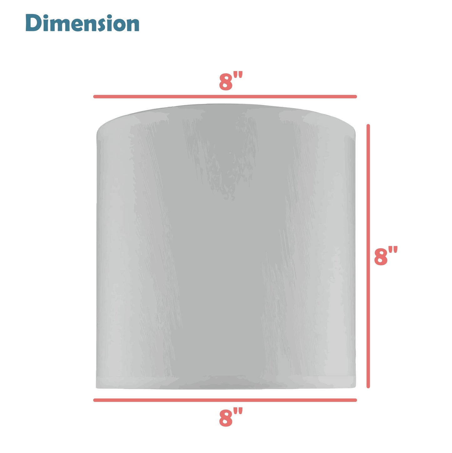 Aspen Creative Drum Lamp Shade, Faux Silk, Beige, 8in x 8in x 8in, Model 31052A